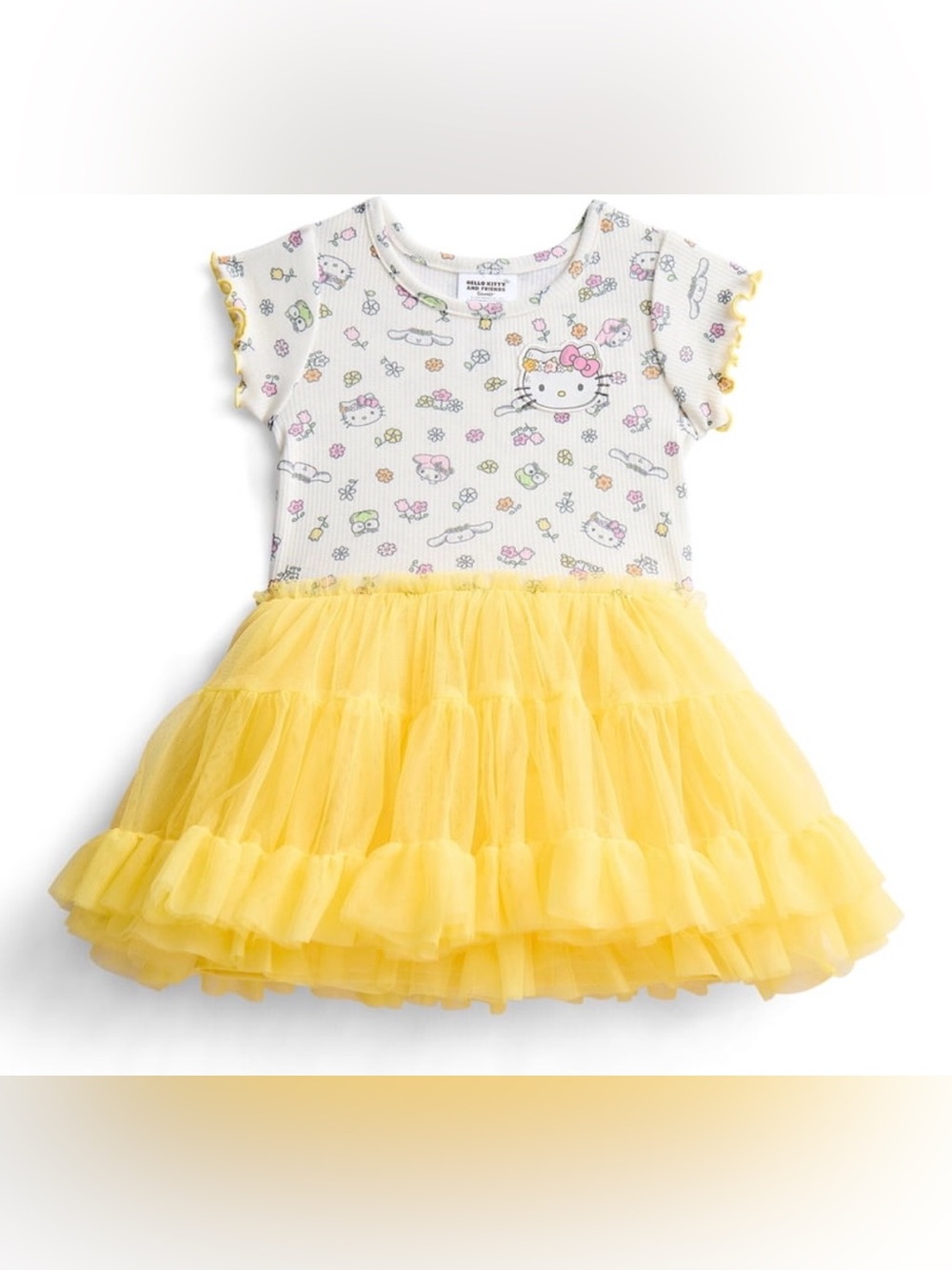 Hello Kitty White Top with Yellow Tulle Skirt
